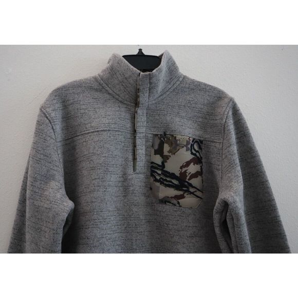 Under Armour Men Sz L Gray Heather Camo Pocket UA Specialist Henley Pullover $80 - Picture 4 of 10